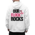 Our Flock Rocks Flamingo Mother's Day Teacher Men's Hoodie Back Print, trending gift
