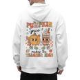 Groovy Pumpkin Spice Makes Teacher Nice Fall Thanksgiving Men's Hoodie Back Print, Groovy Teacher Gifts, trending gift