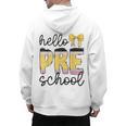 Hello Pre-K Preschool Back To School First Day Teacher Kids Men's Hoodie Back Print, trending gift