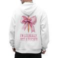 I'm Literally Just a Teacher Pencil Coquette Bow School Men's Hoodie Back Print, trending gift I'm Literally Just a Teacher Pencil Coquette Bow School Men's Hoodie Back Print, trending gift