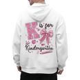 K Is For Kindergarten Teacher Coquette Bow Back To School Men's Hoodie Back Print, trending gift K Is For Kindergarten Teacher Coquette Bow Back To School Men's Hoodie Back Print, trending gift