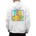Neon Retro Teacher Cute Teacher Team New Teacher Back To Sch Men's Hoodie Back Print, trending gift