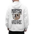 Newtons First Law Physics Jokes Science Teacher Men's Hoodie Back Print, Science Teacher Gifts, trending gift