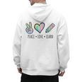 Peace Love Learn Tie Dye Teacher Kids 100th Days Of School Men's Hoodie Back Print, trending gift Peace Love Learn Tie Dye Teacher Kids 100th Days Of School Men's Hoodie Back Print, trending gift