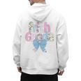Preppy Fifth Grade Teacher Blue Floral Coquette Pencil Bow Men's Hoodie Back Print, trending gift Preppy Fifth Grade Teacher Blue Floral Coquette Pencil Bow Men's Hoodie Back Print, trending gift