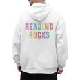 READING ROCKS English Teacher ELA ABCD Read Star Kinder Men's Hoodie Back Print, English Teacher Gifts, trending gift
