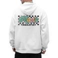 Retro Checkered Music Therapist Squad Music Therapy Teacher For Men Women Men's Hoodie Back Print, trending gift Retro Checkered Music Therapist Squad Music Therapy Teacher For Men Women Men's Hoodie Back Print, trending gift