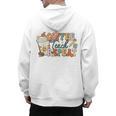 Retro Grovvy Coffee Teach Repeat Teacher Men's Hoodie Back Print, trending gift
