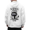 Science Teacher Appreciation Merch -Adults -Youth Grey Classic Fit Modern Science Theme Cartoon Men's Hoodie Back Print, Science Teacher Gifts, trending gift