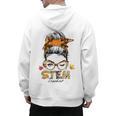 STEM Teacher Messy Bun Fall Vibes Autumn Thanksgiving Men Women Men's Hoodie Back Print, trending gift