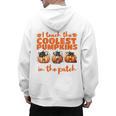 I Teach The Cutest Pumpkins Halloween Teacher Cat Lover Men's Hoodie Back Print, trending gift