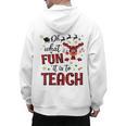 Teachers Oh What Fun It Is To Teach Cute Red Plaid Reindeer Men's Hoodie Back Print, trending gift
