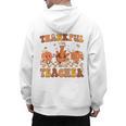 Thankful Teacher Retro Groovy Thanksgiving Fall Women Men Men's Hoodie Back Print, Groovy Teacher Gifts, trending gift