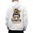 Thanksgiving Shirt Teacher Women Messy Bun Thankful Teacher Men's Hoodie Back Print, trending gift Thanksgiving Shirt Teacher Women Messy Bun Thankful Teacher Men's Hoodie Back Print, trending gift