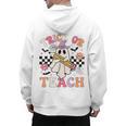 Trick Or Teach Groovy Teacher Halloween Retro Floral Ghost Men's Hoodie Back Print, Groovy Teacher Gifts, trending gift