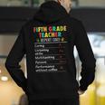5th Grade Teacher Report Card Appreciation Men Women Men's Hoodie Back Print, funny gift