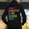 Admit It You Low Key Love Science Bruh Funny Science Teacher Men's Hoodie Back Print, Science Teacher Hoodies, funny gift