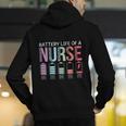 Battery Life Of A Nurse School Teacher Appreciation Men's Hoodie Back Print, funny gift