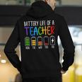 Battery Life Of A Teacher School Teacher Appreciation Men's Hoodie Back Print, funny gift
