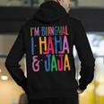 I Am Bilingual I Haha And Jaja Latina Latino Spanish Teacher Men's Hoodie Back Print, funny gift