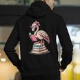 Book Lover Cute Flamingo Reading Teacher Librarian Women Men's Hoodie Back Print, funny gift