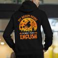 My Broom Broke So Now I Teach English Halloween Teacher Men's Hoodie Back Print, English Teacher Hoodies, funny gift