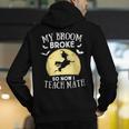 My Broom Broke So Now I Teach Math Teacher Halloween Costume For Men Women Men's Hoodie Back Print, funny gift