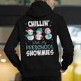 Chillin' With My Preschool Snowmies Teacher Christmas Men Women Kids Men's Hoodie Back Print, funny gift