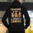 Christmas Teacher Of Smart Cookies Gingerbread Man Teaching Men's Hoodie Back Print, funny gift Christmas Teacher Of Smart Cookies Gingerbread Man Teaching Men's Hoodie Back Print, funny gift