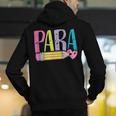 Colorful PARA Teacher Paraprofessional Cute Pencil Men's Hoodie Back Print, funny gift Colorful PARA Teacher Paraprofessional Cute Pencil Men's Hoodie Back Print, funny gift