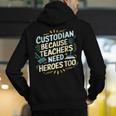 Custodian Because Teachers Need Heroes Too School Janitor Men's Hoodie Back Print, funny gift