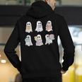 Cute Boo Ghost Reading Books Halloween Librarian Teacher Kid Men's Hoodie Back Print, funny gift