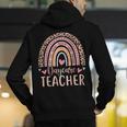 Cute Daycare Teacher Rainbow Leopard Print Childcare Worker Men's Hoodie Back Print, funny gift Cute Daycare Teacher Rainbow Leopard Print Childcare Worker Men's Hoodie Back Print, funny gift