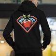 Cute Distressed Super Teacher Superhero Apple Men's Hoodie Back Print, Super Teacher Hoodies, funny gift