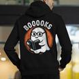 Cute Ghost Book Reading Books Lover Retro Halloween Teacher Men's Hoodie Back Print, funny gift