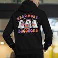 Cute Ghost Read More Books Lover Teacher Halloween Costume Men's Hoodie Back Print, funny gift