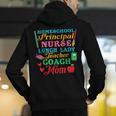 Cute Principal Nurse Lunch Lady Teacher Coach Homeschool Mom Men's Hoodie Back Print, funny gift