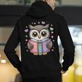 Cute Reading Owl Book Lover Teacher Librarian Bookworm Men's Hoodie Back Print, funny gift Cute Reading Owl Book Lover Teacher Librarian Bookworm Men's Hoodie Back Print, funny gift