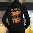 Cute Thanksgiving Teacher Thankful For My Sweetie Pies Mom Men's Hoodie Back Print, funny gift
