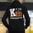 Fall Kindergarten Teacher K Is For Buffalo Plaid Pumpkin Men's Hoodie Back Print, funny gift Fall Kindergarten Teacher K Is For Buffalo Plaid Pumpkin Men's Hoodie Back Print, funny gift