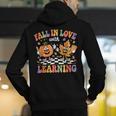 Fall In Love With Learning Autumn Fall Season Teacher Men's Hoodie Back Print, funny gift