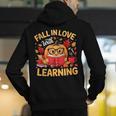 Fall In Love With Learning Pumpkin Thanksgiving Teacher Fall Men's Hoodie Back Print, funny gift Fall In Love With Learning Pumpkin Thanksgiving Teacher Fall Men's Hoodie Back Print, funny gift