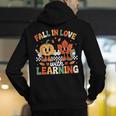 Fall In Love With Learning Shirt Autumn Thanksgiving Teacher Men's Hoodie Back Print, funny gift