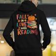 Fall In Love With Reading Autumn Thanksgiving Shirt Teacher Men's Hoodie Back Print, funny gift