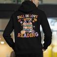 Fall In Love With Reading Halloween Stack Of Book Teacher Men's Hoodie Back Print, funny gift Fall In Love With Reading Halloween Stack Of Book Teacher Men's Hoodie Back Print, funny gift