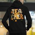 Fall Teacher Pumpkin Coquette Bow Autumn Classroom Men's Hoodie Back Print, funny gift