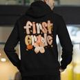 First Grade Fall Floral Coquette Bow Teachers Students Men's Hoodie Back Print, First Grade Teacher Hoodies, funny gift