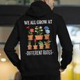 We All Grow At Different Rates Back To School Teacher Men's Hoodie Back Print, funny gift