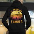 Halloween Costume Teacher Love Brains Zombie Men's Hoodie Back Print, funny gift