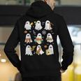 Halloween Ghost Playing Musical Instruments Music Teacher Men's Hoodie Back Print, funny gift